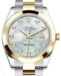 Rolex Datejust 41-126303 (Yellow Rolesor Oyster Bracelet, Gold Diamond-set White MOP Dial, Smooth Bezel) (m126303-0017)