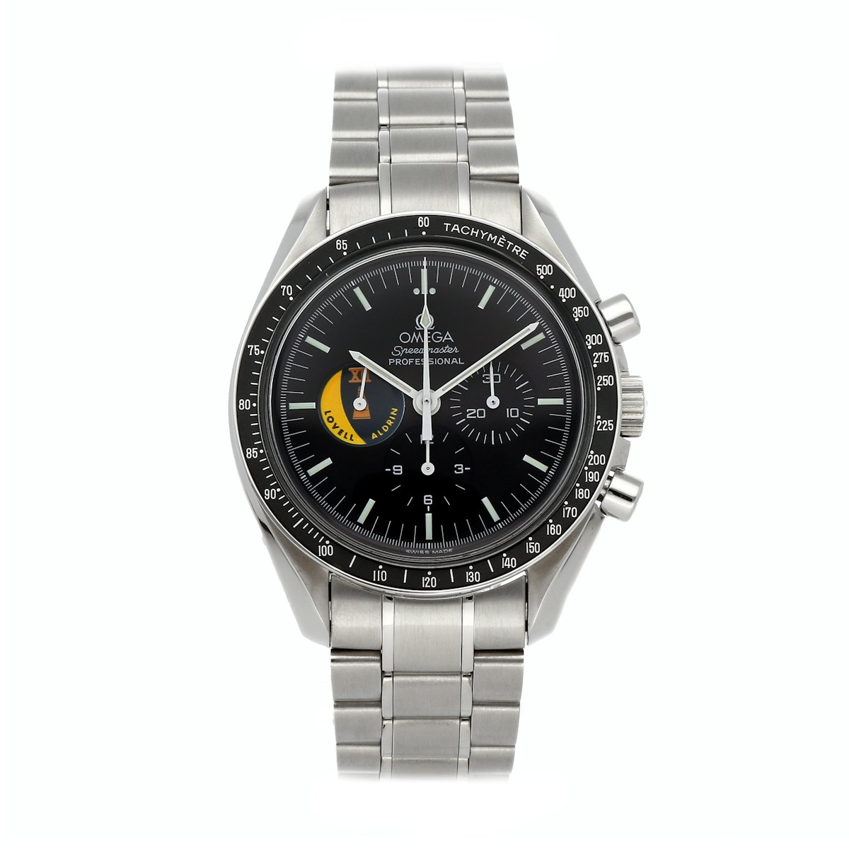 Omega Speedmaster Moonwatch 42-3597.10.00 (Stainless Steel Bracelet, Black Index Dial, Black Tachymeter Bezel)