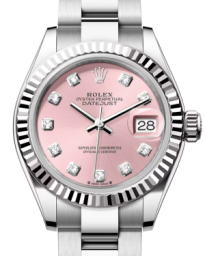 Rolex Lady-Datejust 28-279174 (Oystersteel Oyster Bracelet, Gold Diamond-set Pink Dial, Fluted Bezel) (m279174-0004)