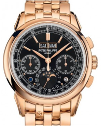 Patek Philippe Grand Complications 41-5270/1R (Rose Gold Bracelet, Ebony-black Sunburst Tachymeter/Index Dial, Smooth Bezel) (5270/1R-001)