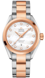 Omega Seamaster Aqua Terra 150M 34-231.20.34.20.55.001 (Sedna Gold & Stainless Steel Bracelet, White MOP Diamond Index Dial, Sedna Gold Bezel) (Omega 231.20.34.20.55.001)