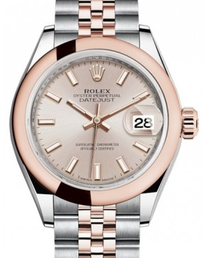 Rolex Lady-Datejust 28-279161 (Everose Rolesor Jubilee Bracelet, Sundust Index Dial, Domed Bezel)