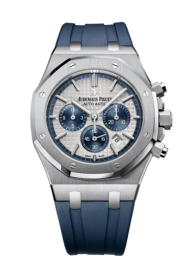 Audemars Piguet Royal Oak 41-26326ST.OO.D027CA.01 (Blue Rubber Strap, Grande Tapisserie Silver-toned Index Dial, Stainless Steel Smooth Bezel) (26326ST.OO.D027CA.01)