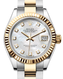 Rolex Lady-Datejust 28-279173 (Yellow Rolesor Oyster Bracelet, Gold Diamond-set White MOP Dial, Fluted Bezel) (m279173-0014)