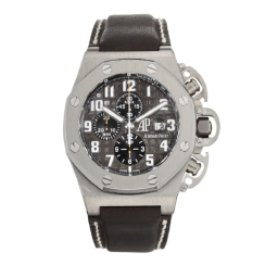 Audemars Piguet Royal Oak Offshore 48-25863TI.OO.A001CU.01 (Black Alligator Leather Strap, Méga Tapisserie Anthracite Arabic Dial, Titanium Smooth Bezel) (25863TI.OO.A001CU.01)