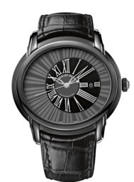 Audemars Piguet Millenary 47-15161SN.OO.D002CR.01 (Black Alligator Leather Strap, Black Roman Dial, Black PVD Stainless Steel Smooth Bezel) (15161SN.OO.D002CR.01)