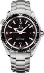 Omega Seamaster Planet Ocean 600M 45.5-2200.50.00 (Stainless Steel Bracelet, Black Arabic/Index Dial, Rotating Black Ceramic Bezel) (Omega 2200.50.00)