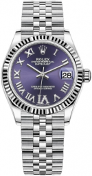 Rolex Datejust 31-278274 (Oystersteel Jubilee Bracelet, VI Diamond-set Aubergine Dial, Fluted Bezel) (m278274-0026)