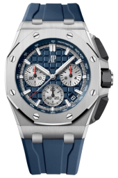 Audemars Piguet Royal Oak Offshore 43-26420TI.OO.A027CA.01 (Blue Rubber Strap, Méga Tapisserie Blue Index Dial, Titanium Smooth Bezel) (26420TI.OO.A027CA.01)