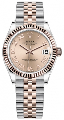 Rolex Datejust 31-278271 (Everose Rolesor Jubilee Bracelet, Rosé Roman Dial, Fluted Bezel)
