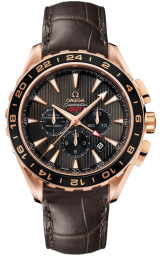 Omega Seamaster Aqua Terra 150M 44-231.53.44.52.06.001 (Brown Alligator Leather Strap, Vertical-teak Grey Index Dial, Black Bi-Directional Rotating Bezel) (Omega 231.53.44.52.06.001)