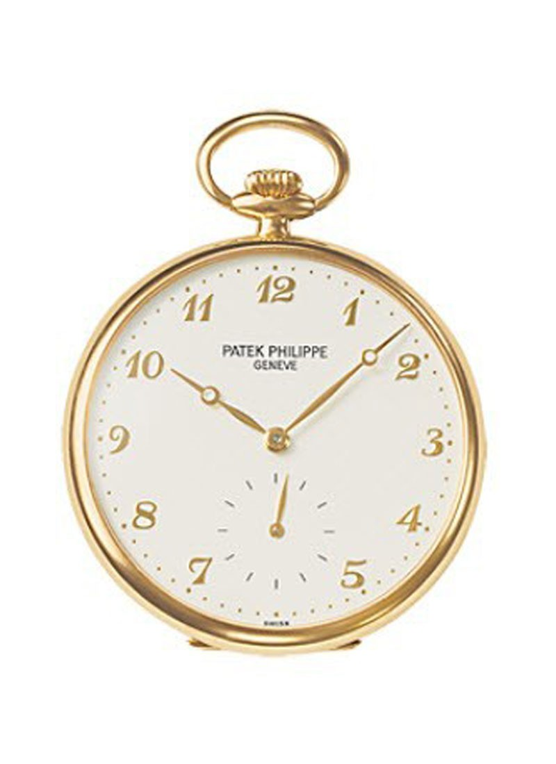 Patek Philippe Pocket Watches 44-973J-001 (White-lacquered Arabic Dial, Yellow Gold Smooth Bezel)