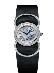 Audemars Piguet Millenary 28-77226BC.ZZ.A007SU.01 (Black Technological-silk Strap, Silver Arabic/Roman Dial, Brilliant-cut Diamond-set Bezel) (77226BC.ZZ.A007SU.01)