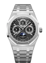 Audemars Piguet Royal Oak 41-26597PT.OO.1220PT.01 (Platinum Bracelet, Grande Tapisserie Black Index Dial, Platinum Smooth Bezel) (26597PT.OO.1220PT.01)