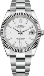 Rolex Datejust 41-126334 (Oystersteel Oyster Bracelet, White Index Dial, Fluted Bezel) (m126334-0009)