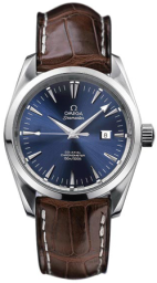 Omega Seamaster Aqua Terra 150M 36.2-2804.80.37 (Brown Alligator Leather Strap, Blue Index Dial, Stainless Steel Bezel) (Omega 2804.80.37)