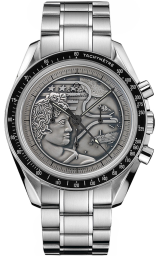 Omega Speedmaster Moonwatch 42-311.30.42.30.99.002 (Stainless Steel Bracelet, Apollo XVII Engraved and Hand-patina'd Silver Index Dial, Black Tachymeter Bezel) (Omega 311.30.42.30.99.002)