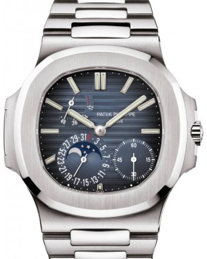 Patek Philippe Nautilus 40-5712/1A-001 (Stainless Steel Bracelet, Horizontal-embossed Black-blue Index Dial, Stainless Steel Smooth Bezel)