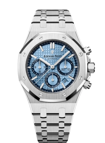 Audemars Piguet Royal Oak 38-26317BC.OO.1256BC.01 (White Gold Bracelet, Grande Tapisserie Blue Index Dial, White Gold Smooth Bezel)