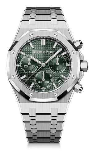 Audemars Piguet Royal Oak 41-26240ST.OO.1320ST.04 (Stainless Steel Bracelet, Grande Tapisserie Green Index Dial, Stainless Steel Smooth Bezel)