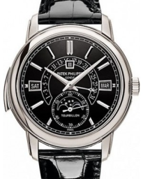 Patek Philippe Grand Complications 40.2-5316P-001 (Shiny-black Alligator Leather Strap, Black Index Dial, Platinum Smooth Bezel) (5316P-001)