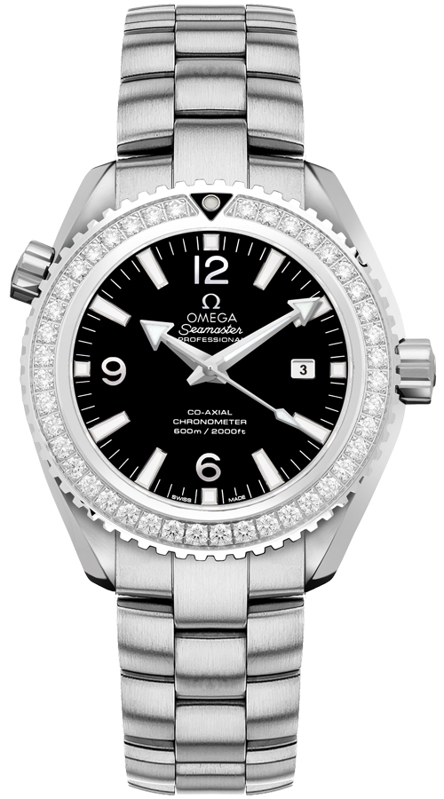 Omega Seamaster Planet Ocean 600M 37.5-232.15.38.20.01.001 (Stainless Steel Bracelet, Black Arabic/Index Dial, Stainless Steel Diamond-set Bezel)