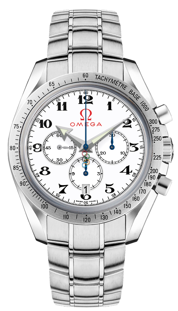 Omega Speedmaster Non-Moonwatch 42-321.10.42.50.04.001 (Stainless Steel Bracelet, White Arabic Dial, Stainless Steel Tachymeter Bezel)