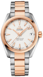 Omega Seamaster Aqua Terra 150M 38.5-231.20.39.21.02.001 (Red Gold & Stainless Steel Bracelet, Vertical-teak Silver-toned Index Dial, Red Gold Bezel) (Omega 231.20.39.21.02.001)