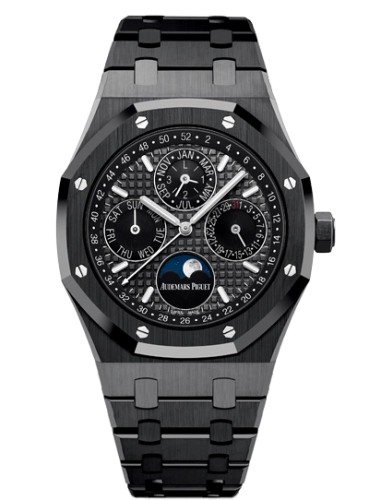 Audemars Piguet Royal Oak 41-26579CE.OO.1225CE.01 (Black Ceramic Bracelet, Grande Tapisserie Grey Index Dial, Black Ceramic Smooth Bezel)