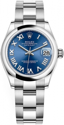 Rolex Datejust 31-278240 (Oystersteel Oyster Bracelet, Bright-blue Roman Dial, Domed Bezel)
