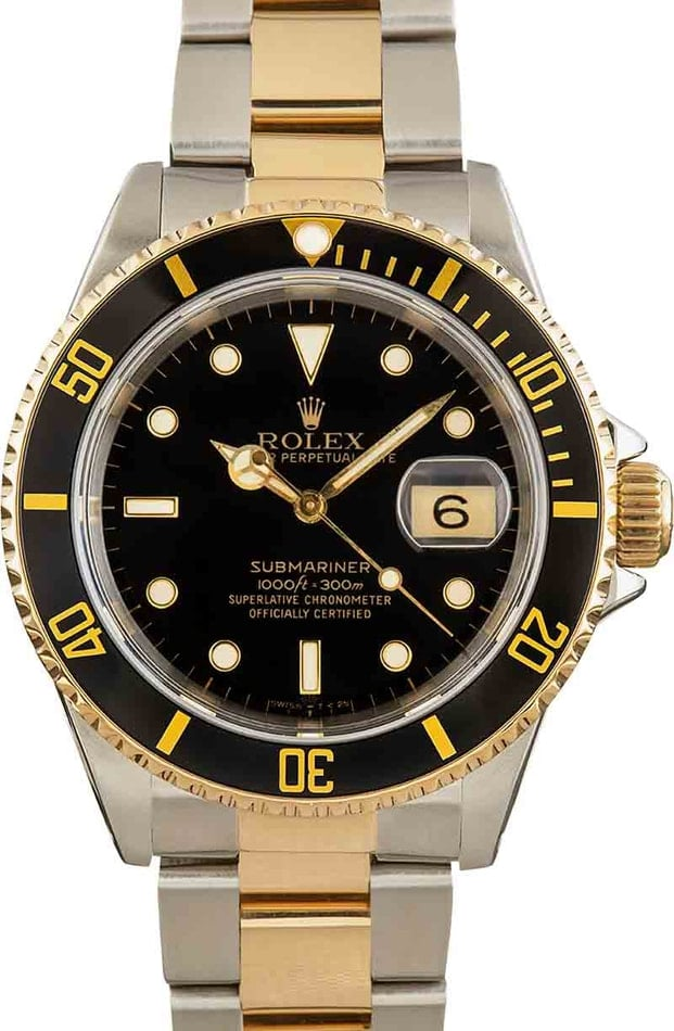 Rolex Submariner 40-11613 (Yellow Rolesor Oyster Bracelet, Black Diver Dial, Black Aluminum Bezel)