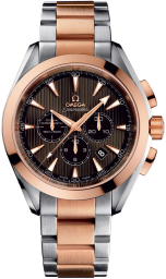 Omega Seamaster Aqua Terra 150M 44-231.20.44.50.06.001 (Red Gold & Stainless Steel Bracelet, Vertical-teak Grey Index Dial, Red Gold Bezel) (Omega 231.20.44.50.06.001)