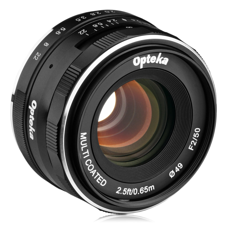 Opteka 50mm f/2.0 HD MC Manual Focus Prime Lens for Micro Four Thirds