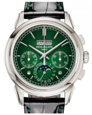 Patek Philippe Grand Complications 41-5270P (Shiny-black Alligator Leather Strap, Laquered-green Black-gradient Rim Tachymeter/Index Dial, Smooth Bezel)