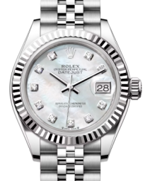 Rolex Lady-Datejust 28-279174 (Oystersteel Jubilee Bracelet, Gold Diamond-set White MOP Dial, Fluted Bezel) (m279174-0009)