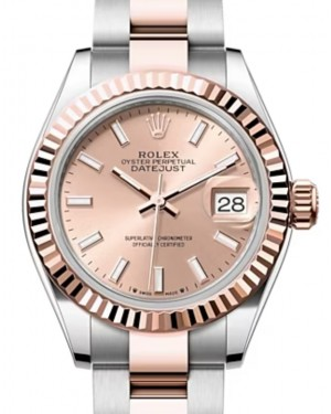 Rolex Lady-Datejust 28-279171 (Everose Rolesor Oyster Bracelet, Rosé Index Dial, Fluted Bezel)