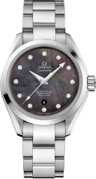 Omega Seamaster Aqua Terra 150M 34-231.10.34.20.57.001 (Stainless Steel Bracelet, Black MOP Diamond Index Dial, Stainless Steel Bezel) (Omega 231.10.34.20.57.001)