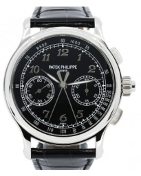 Patek Philippe Grand Complications 41-5370P-001 (Shiny-black Alligator Leather Strap, Black Tachymeter/Arabic Dial, Smooth Bezel) (5370P-001)