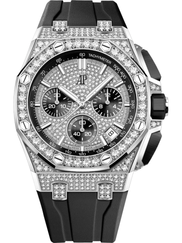 Audemars Piguet Royal Oak Offshore 43-26423BC.ZZ.D002CA.01 (Black Rubber Strap, Brilliant-cut Diamond-set White Gold Index Dial, Brilliant-cut Diamond-set Bezel)