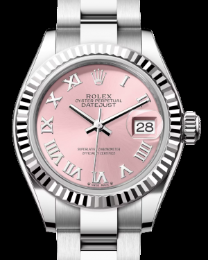 Rolex Lady-Datejust 28-279174 (Oystersteel Oyster Bracelet, Pink Roman Dial, Fluted Bezel)
