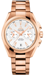 Omega Seamaster Aqua Terra 150M 43-231.50.43.52.02.001 (Red Gold Bracelet, Vertical-teak Silver-toned Index Dial, Red Gold Bezel) (Omega 231.50.43.52.02.001)