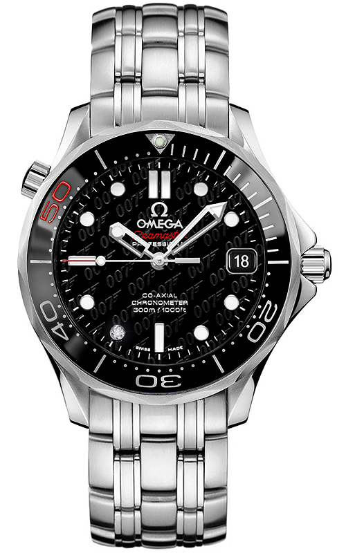 Omega Seamaster Diver 300M 36.25-212.30.36.20.51.001 (Stainless Steel Bracelet, 007 Black Dot Index Dial, Rotating Black Ceramic Bezel)