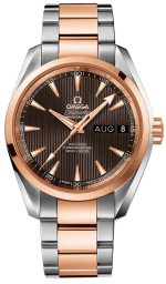 Omega Seamaster Aqua Terra 150M 38.5-231.20.39.22.06.001 (Red Gold & Stainless Steel Bracelet, Vertical-teak Grey Index Dial, Red Gold Bezel) (Omega 231.20.39.22.06.001)