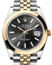 Rolex Datejust 41-126303 (Yellow Rolesor Jubilee Bracelet, Bright-black Index Dial, Smooth Bezel)