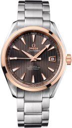 Omega Seamaster Aqua Terra 150M 41.5-231.20.42.21.06.002 (Stainless Steel Bracelet, Vertical-teak Grey Index Dial, Red Gold Bezel) (Omega 231.20.42.21.06.002)