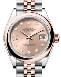 Rolex Lady-Datejust 28-279161 (Everose Rolesor Jubilee Bracelet, Gold Diamond IX-set Rosé Dial, Domed Bezel) (m279161-0027)