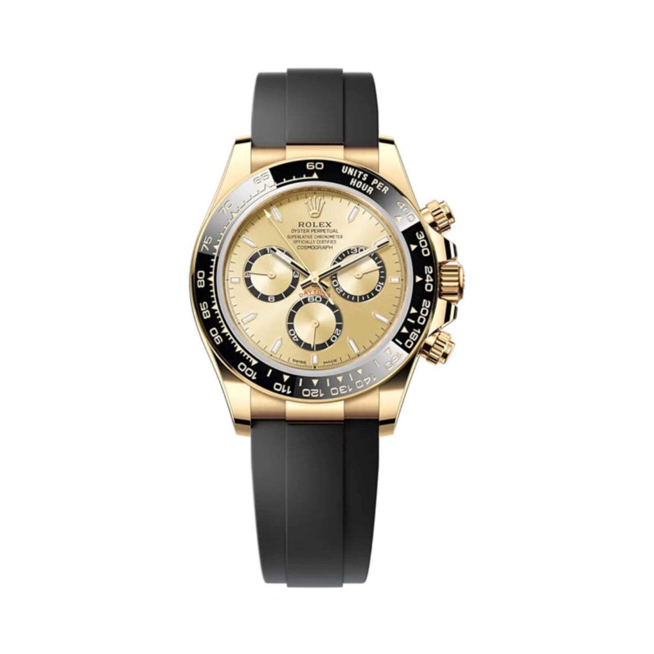 Rolex Daytona 126518 LN (Black Rubber Bracelet, Gold Dial, Gold Subdials)