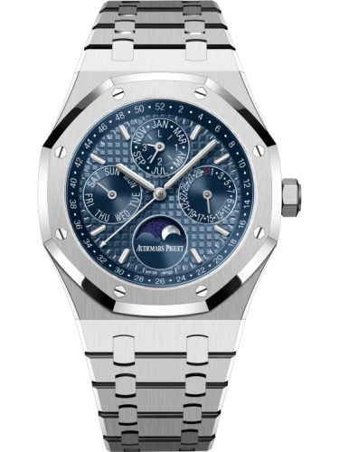 Audemars Piguet Royal Oak 41-26574ST.OO.1220ST.03 (Stainless Steel Bracelet, Grande Tapisserie Blue Index Dial, Stainless Steel Smooth Bezel)