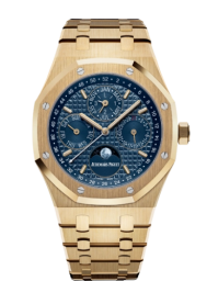 Audemars Piguet Royal Oak 41-26574BA.OO.1220BA.01 (Yellow Gold Bracelet, Grande Tapisserie Blue Index Dial, Yellow Gold Smooth Bezel) (26574BA.OO.1220BA.01)