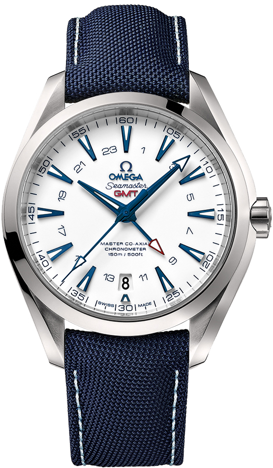 Omega Seamaster Aqua Terra 150M 38.5-231.92.43.22.04.001 (Blue-coated Nylon Fabric Strap, White Index Dial, Titanium Bezel)